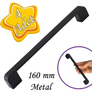 4 Adet Oval Marmara Kulp 160 mm Siyah Mutfak Kulpu Çekmece Dolap Kapak Kulbu Metal  Mobilya Dolabı