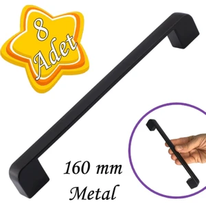 8 Adet Oval Marmara Kulp 160 mm Siyah Mutfak Kulpu Çekmece Dolap Kapak Kulbu Metal  Mobilya Dolab