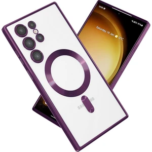 Samsung Galaxy S23 Ultra Kılıf Şeffaf Magsafe Lens Korumalı Mat Kross Silikon Kapak