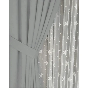 Açık Gri Pileli Fon Perde Kadifemsi Yüksek Kalite Tek Kanat