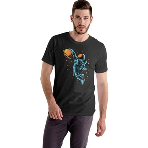 Astronot Tişört Siyah Astranout  Tshirt