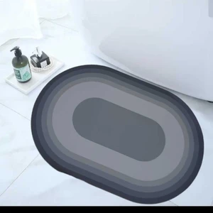 Main Shop Kaymaz Tabanlı Su Emici Abdest ,banyo ve Mutfak Paspası 58X38CM Siyah Gri Renk Yazısız Model