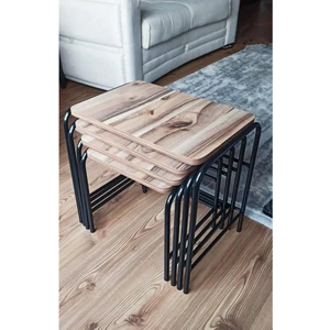 Homebella 4'lü Zigon Sehpa Valencia Metal Statik Siyah Ayaklı Üreticiden