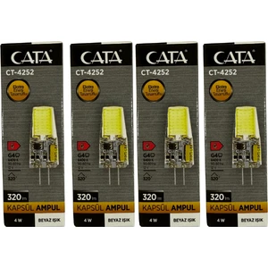 CT-4252 4W 12V 6400K (Beyaz Işık) G4 Duylu LED Kapsül Ampul (4 Adet)