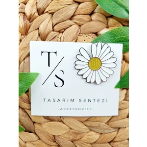 Tasarım Sentezi Rozet Metal Broş Yaka Okul Çantası Kıyafet Şapka Takı Aksesuar Papatya Yaprak Çiçek Klips Rosette