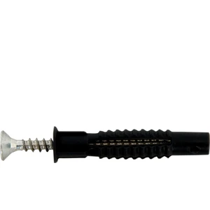 Netzerkozvida ve Dübel Seti, 50 Adet 5X60 mm Sunta Vidası ve 50 Adet 8mm Siyah Tuğla Boşluk Dübel