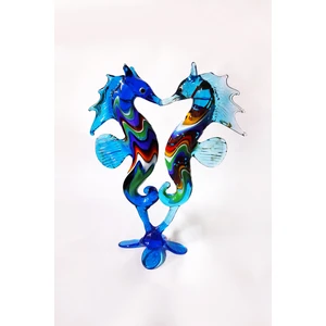 Cam Sanatı Denizatı Mavi RENK14 cm