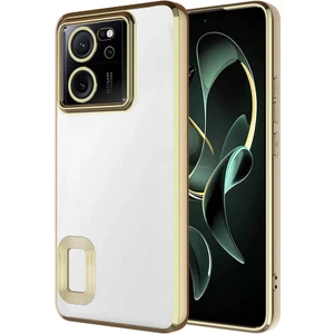 Xiaomi Mi 13T Pro Kılıf Renkli Kenarlı Kamera Korumalı Arkası Şeffaf Logo Açık Omega Silikon