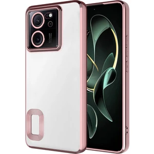 Xiaomi Mi 13T Pro Kılıf Renkli Kenarlı Kamera Korumalı Arkası Şeffaf Logo Açık Omega Silikon