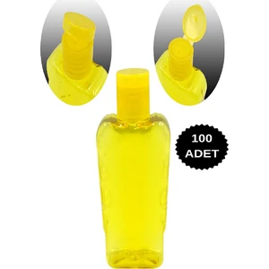 100 ml Sarı Plastik Şişe+Fliptop Boş Şişe 100 ml Boş Kolonya Şişesi Şampuan Şişesi Boş Plastik Şişe 100 Adet