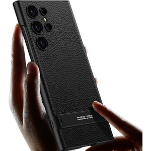 Galaxy S24 Ultra Kılıf Redclick Kamera Korumalı Leather Dikey Standlı  Kapak