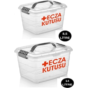 2 Adet 14 Lt+8,5 Lt Ecza Kutusu Ecza Dolabı Çantası Ilaç Kutusu Ilaç Saklama Kabı Kutusu Ilaç Dolabı Yeni Ürün