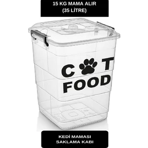 15 kg Kedi Mama Saklama Kabı Mama Saklama Kabı Kuru Mama Saklama Kutusu Kedi Maması Saklama Kabı büyük boy