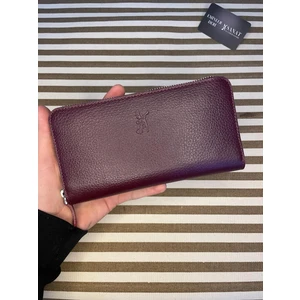 SANAT LEATHER SL-2132  Deri Şık Portföy Fermuarlı Kadın Cüzdanı 19,5cm×10,5cm Sanat Leather