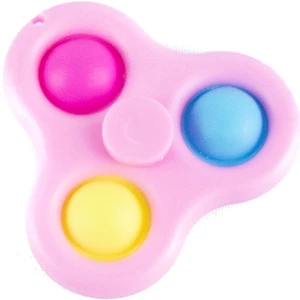 Oyuncak Stres Çarkı Üçlü Stres Baloncuklu Pembe