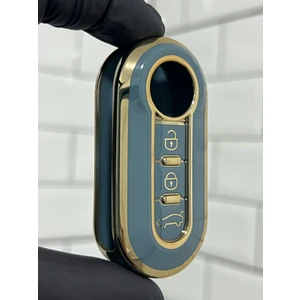 Barkas Elektronik Fiat Doblo Ducato Fiorino Punto 500L Bravo Abarth Sustalı Nano Anahtar Kılıfı Gri