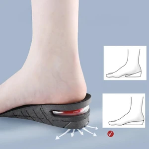 Hava Yastıklı 4,5 ve 3 cm Gizli Siyah Ayakkabı Boy Uzatma Tabanlığı ( Eklemeli 2 Parçalı)