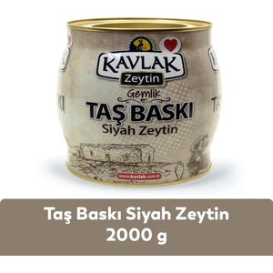 Kavlak Taş Baskı Gemlik Siyah Zeytin 2 kg (Brüt)