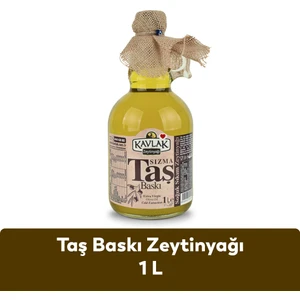Kavlak Taş Baskı Zeytinyağı 1 Lt Gallone Cam Şişe