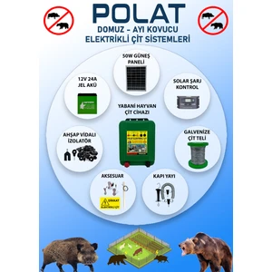 POLAT GÜNEŞ PANELLİ PRO 2000 Metre (20-25 DÖNÜM) Elektrikli Çit