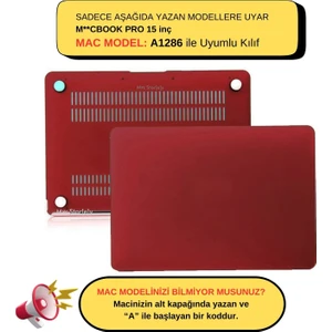 Macbook Pro Kılıf 15 inç Mat A1286 (Eski Ethernet Girişli Model 2008-2012) ile Uyumlu