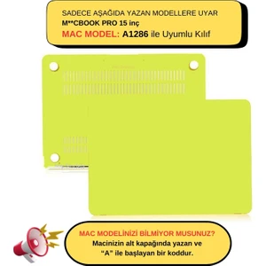 Macbook Pro Kılıf 15 inç Mat A1286 (Eski Ethernet Girişli Model 2008-2012) ile Uyumlu