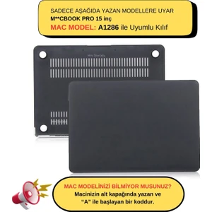 Macbook Pro Kılıf 15 inç Mat A1286 (Eski Ethernet Girişli Model 2008-2012) ile Uyumlu