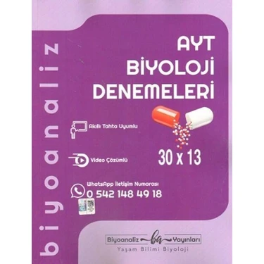 Biyoanaliz Yayınları AYT Biyoloji 30 x 13