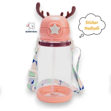 Bunnybuu 500 ml Pipetli Bebek Çocuk Suluk Su Matarası Eğitici Bardak Bpa