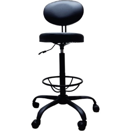 Laboratuvar Taburesi Çemberli Sırtlıklı Siyah Metal Ayaklı fırsatları