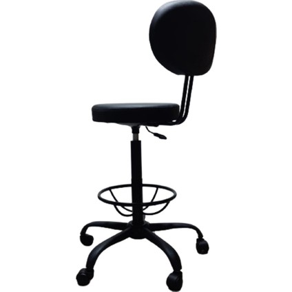 Laboratuvar Taburesi Çemberli Sırtlıklı Siyah Metal Ayaklı indirimleri