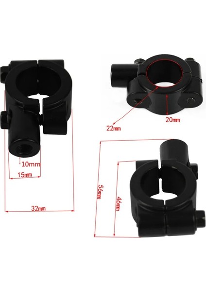 10MM Tarzı Montaj Braketleri Kelepçeler Ayna Montaj Kelepçesi Dikiz Aynası Tutucu Motosiklet Bisiklet Gidonu Ayna Adaptörü Tutucu 1 Adet (Yurt Dışından)