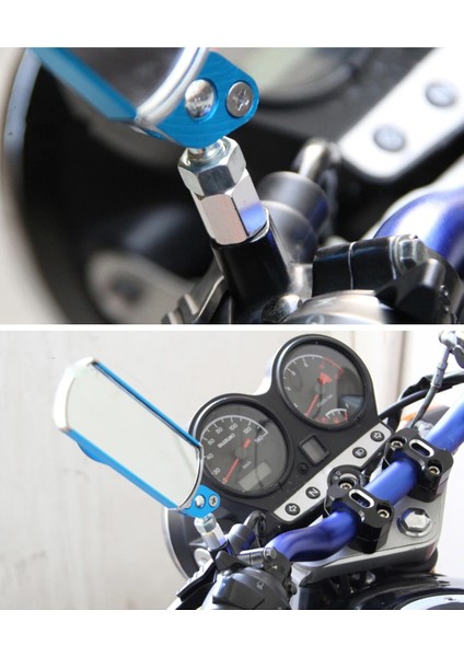 Gümüş 10-8 R-Rr Stili Siyah Motosiklet Ayna Adaptörü Dikiz Aynaları Sağ Sol El Konuları Dönüşüm Cıvata Vidaları Bmw Yamaha Için (Yurt Dışından)