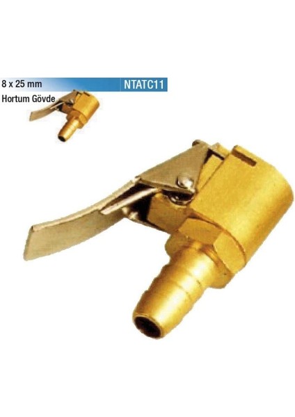 8 x 25 mm Hortum Girişli Mandallı Sibop Kavrama Uçları NTATC11 Supap Kavrama