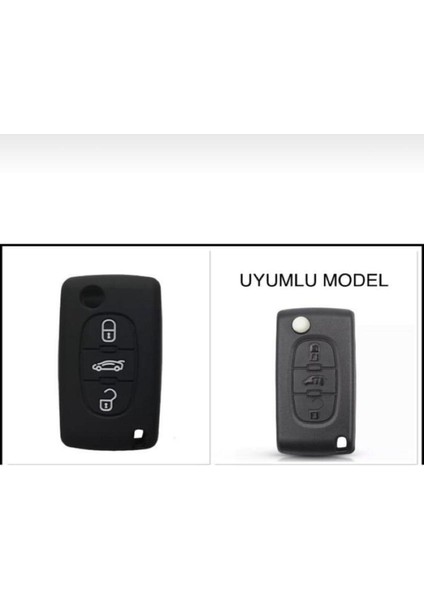 Citroen Berlingo Xsara Picasso C2 C3 C4 C5 C6 C8 Uyumlu 3 Tuş Silikon Anahtar Koruma Kılıf