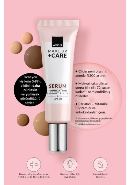 Make Up Care 3’ü 1 Arada Serum Fondöten 30 Ml. 230N Creamy Natural