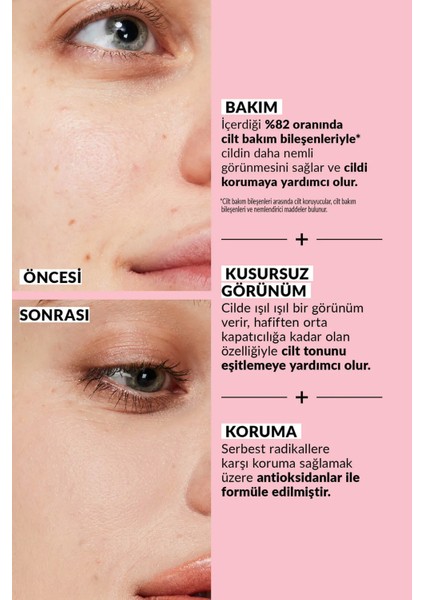 Make Up Care Serum Fondöten Cilt Bakımı ve Koruma SPF30 30 ml Hafif Kapatıcılık indirimleri
