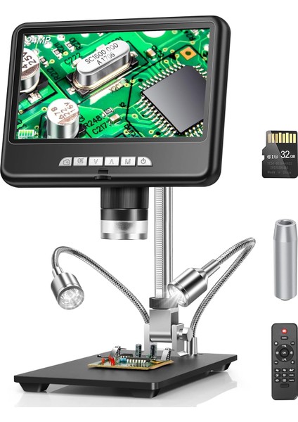 7 Inc 24MP LCD Dijital HDMI Mikroskop 2k 1200 x