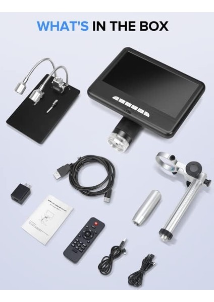 7 Inc 24MP LCD Dijital HDMI Mikroskop 2k 1200 x