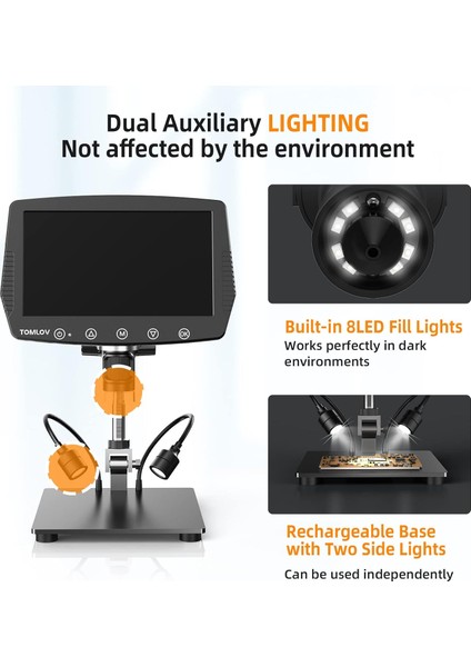 To ml ov DM04 9 Inc LCD Dijital Mikroskop 1200 x 16MP