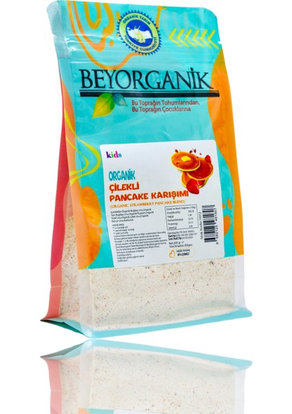 Organik Çilekli Pancake Karışımı 200GR Bebek Ek Gıdası