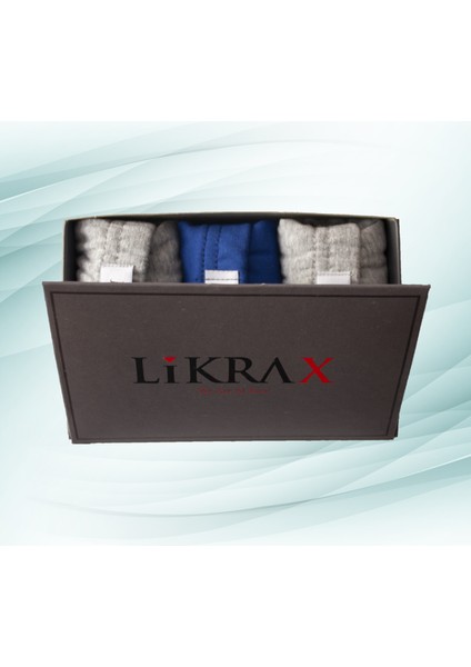 3'lü Erkek Çocuk Boxer ( 2 Adet Gri - Saks Mavi )