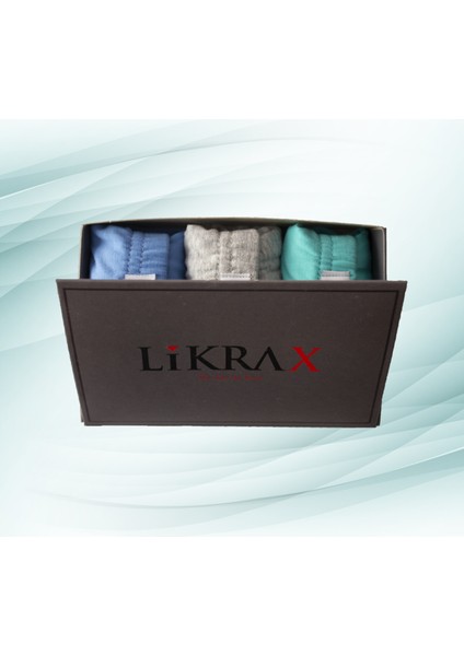 3'lü Erkek Çocuk Boxer ( Mavi - Gri - Mint )