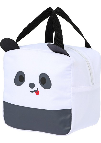 Sevimli Panda Suratlı Yiyecek Çantası - Siyah - 20CM