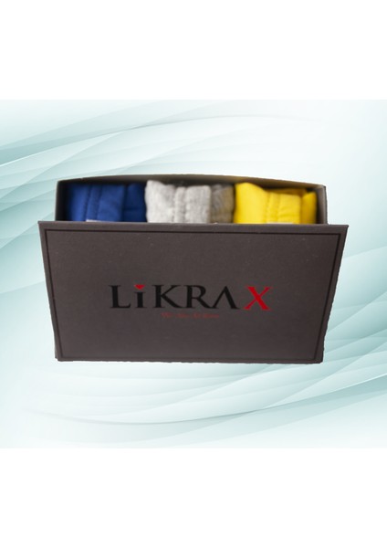 3'lü Erkek Çocuk Boxer ( Saks Mavi - Gri - Sarı )