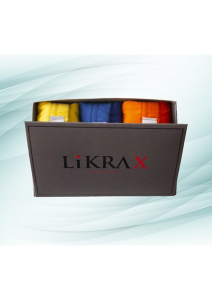 3'lü Erkek Çocuk Boxer ( Saks Mavi - Sarı - Turuncu )