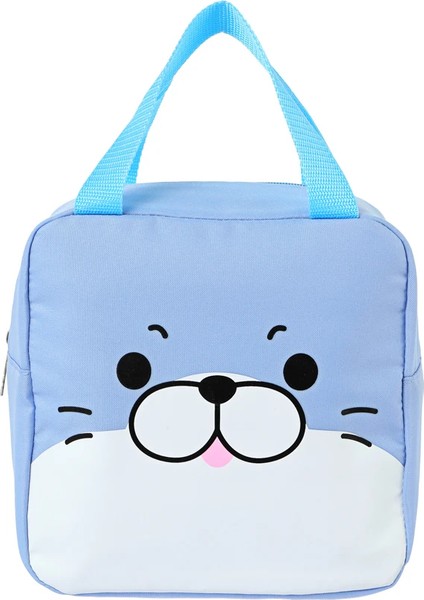 Sevimli Fok Suratlı Yiyecek Çantası - Mavi- 20CM