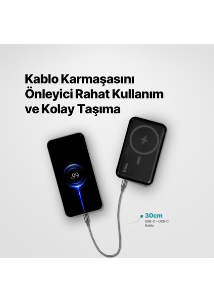 Alumicable Usb-C - Usb-C 30CM 65W Pd/qc Hızlı Şarj/data Kablosu Uzay Grisi