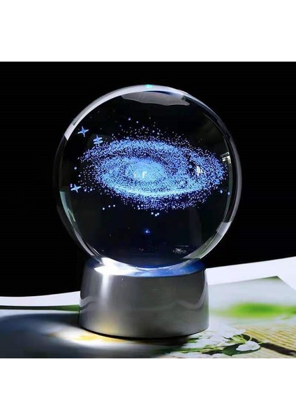 Dekoratif Işıklı Samanyolu 3D Cam Küre
