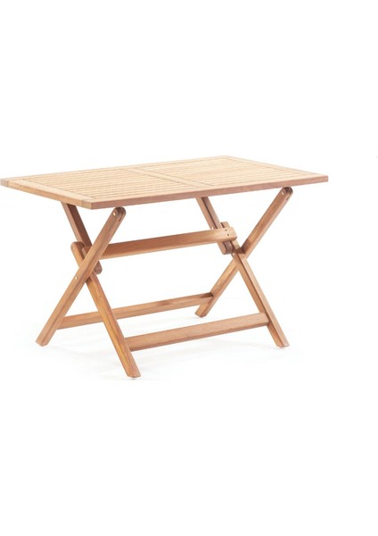 Truva 140X80 cm Iroko Katlanabilir Dikdörtgen Bahçe Balkon Mutfak Teras Masası
